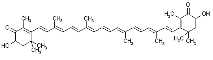 Astaxanthin molekyl (strukturformel)